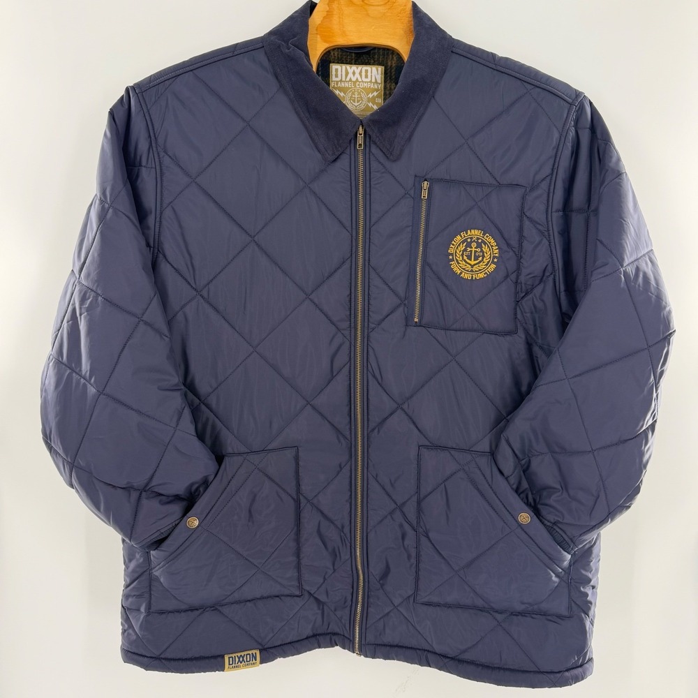 Dixxon Salty Diamond‎ Stitched Quilted Jacket Blue, Size 4XL
